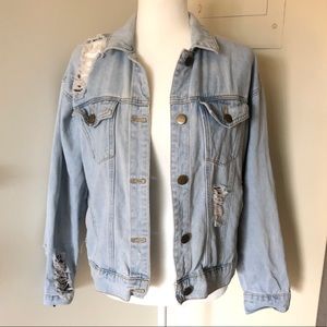 Forever 21 Jean Distressed Jacket | S